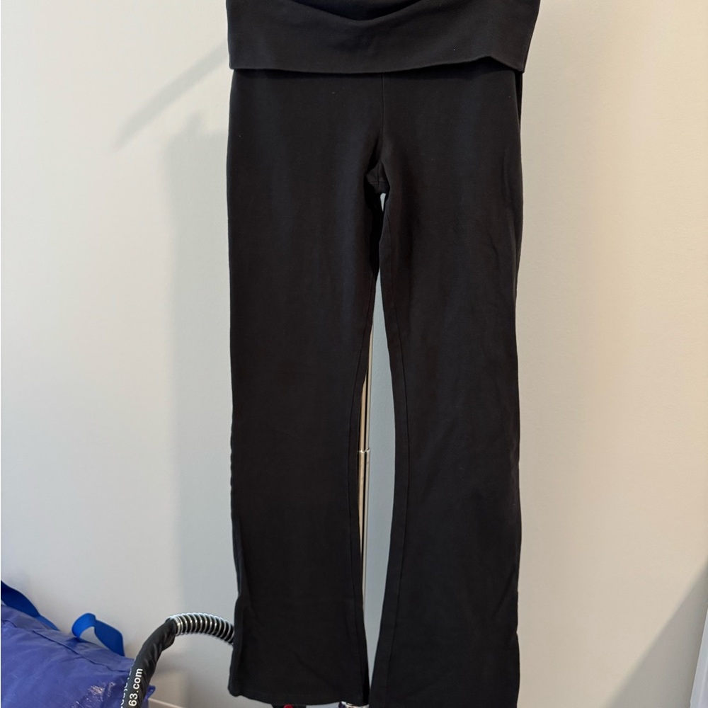 Brandy Melville Black Flare fold over Pants